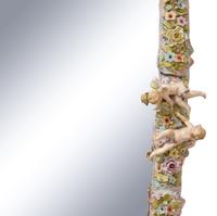 A Sitzendorf Porcelain Girandole Mirror