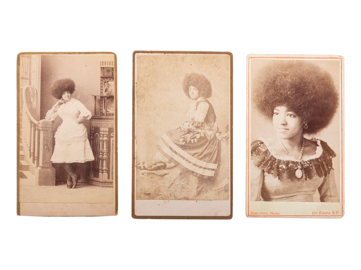 [EARLY PHOTOGRAPHY]. EISENMANN, Charles, photographer. A group of 3 CDVs of Illavaro the Egyptian. New York: ca 1880s.