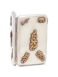 A Russian Silver and Gold Mounted Cigarette Case