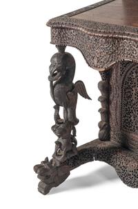 An Anglo-Burmese Carved Hardwood Desk