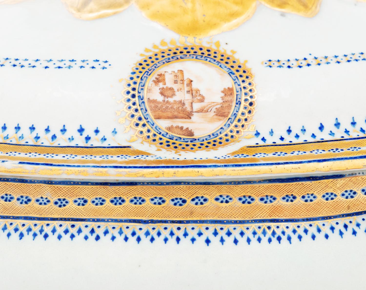 A Chinese Export Porcelain Tureen and Cover with Underplate