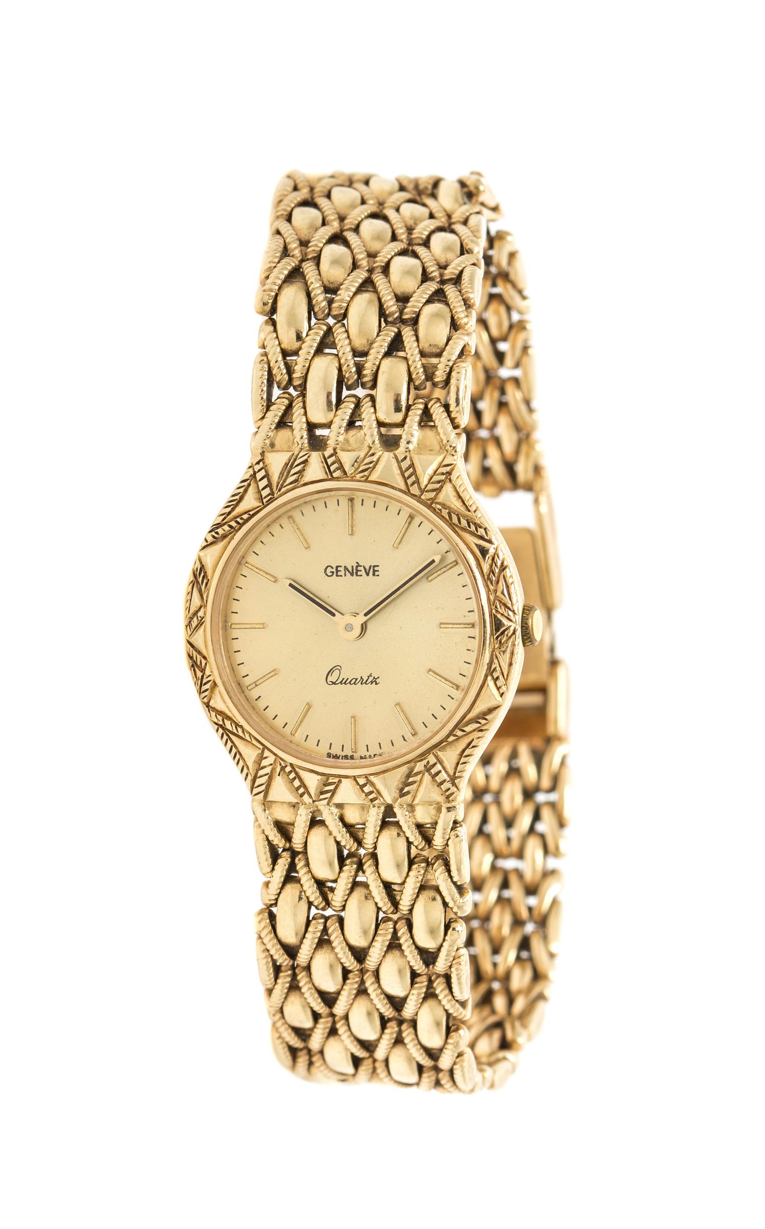 A 14 Karat Yellow Gold Wristwatch, Geneve, 28.55 dwts.