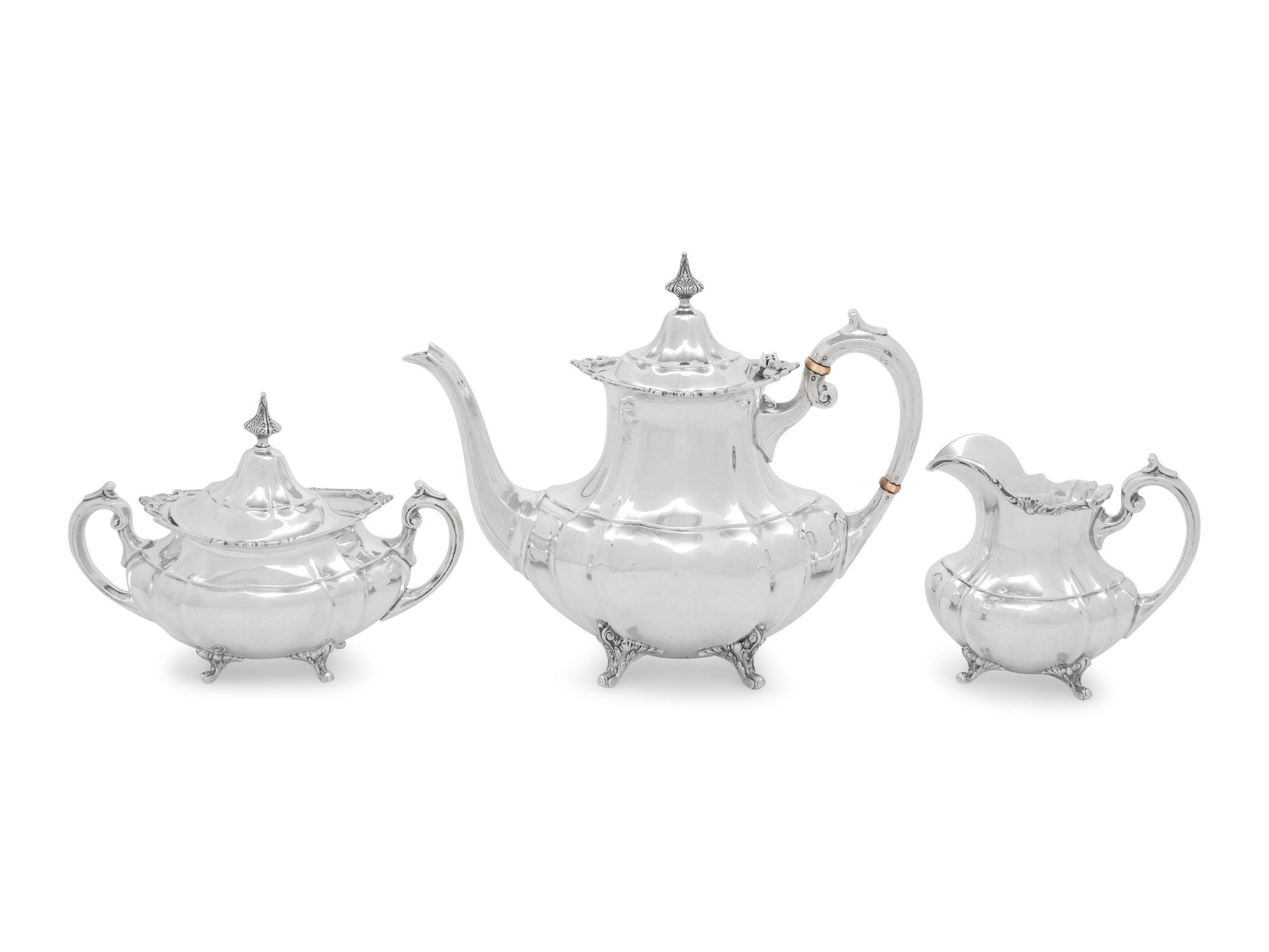 An American Silver Three-Piece Coffee Service