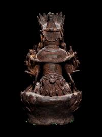 A Chinese Parcel Gilt Bronze Figure of Guanyin