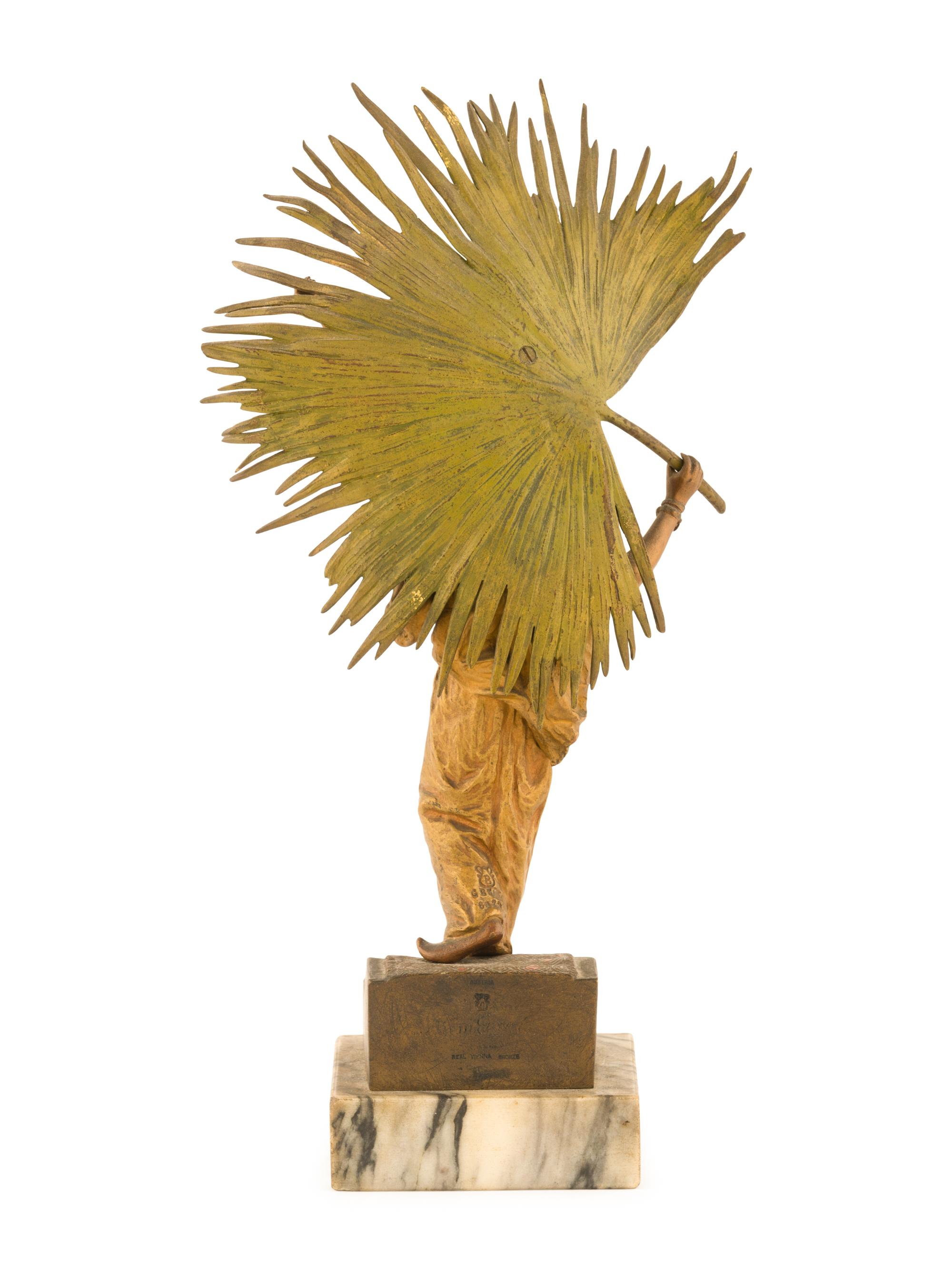 A Franz Bergman Cold Painted Bronze "Palm Leaf Dancer"