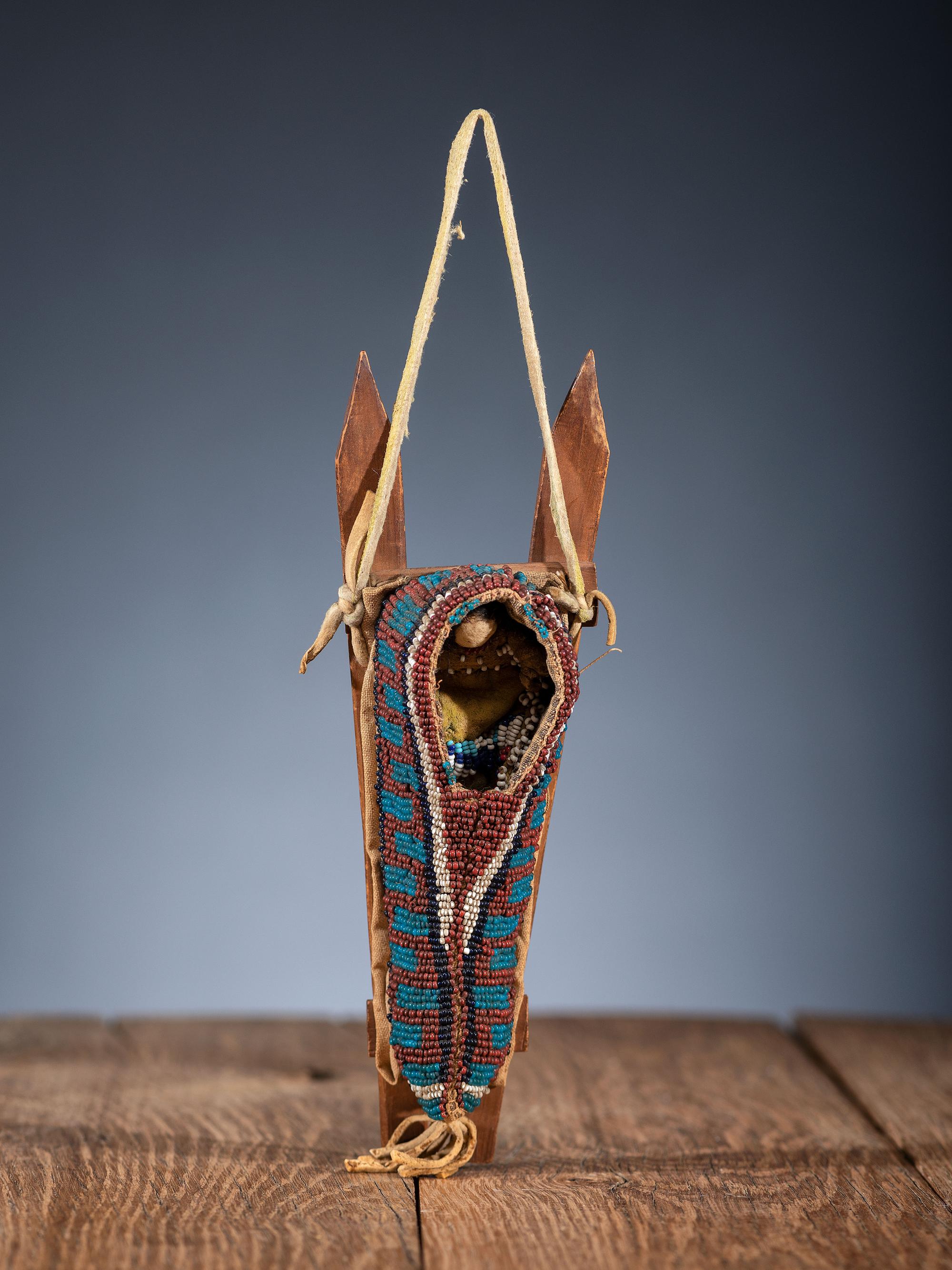 Kiowa Miniature Doll Cradle, with Doll