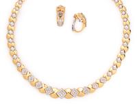 BICOLOR GOLD AND DIAMOND SET