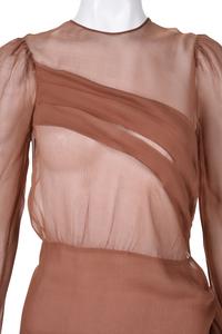 Five Silk Chiffon Blouses: Including Two Yves Saint Laurent Haute Couture, 1970-80s