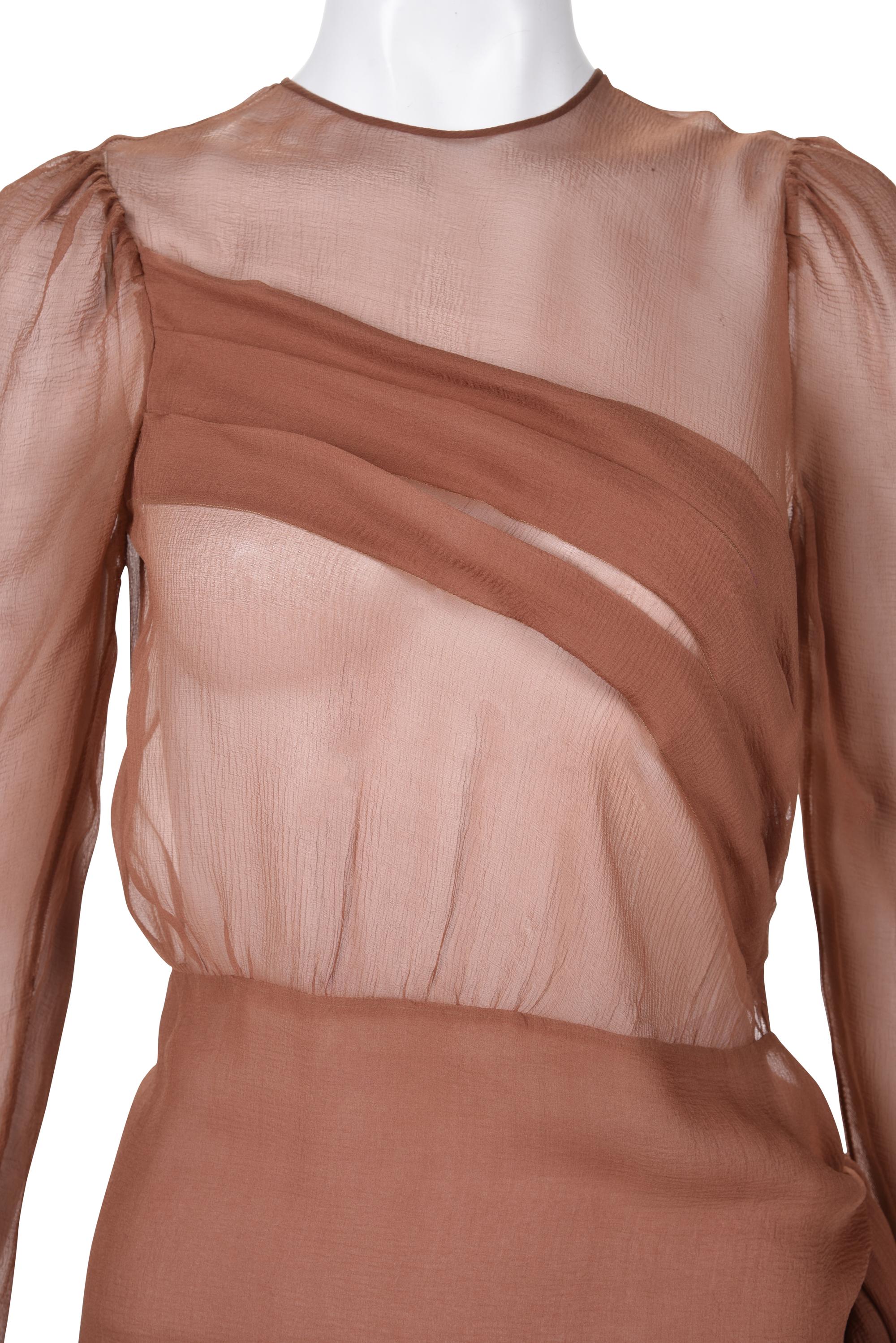 Five Silk Chiffon Blouses: Including Two Yves Saint Laurent Haute Couture, 1970-80s