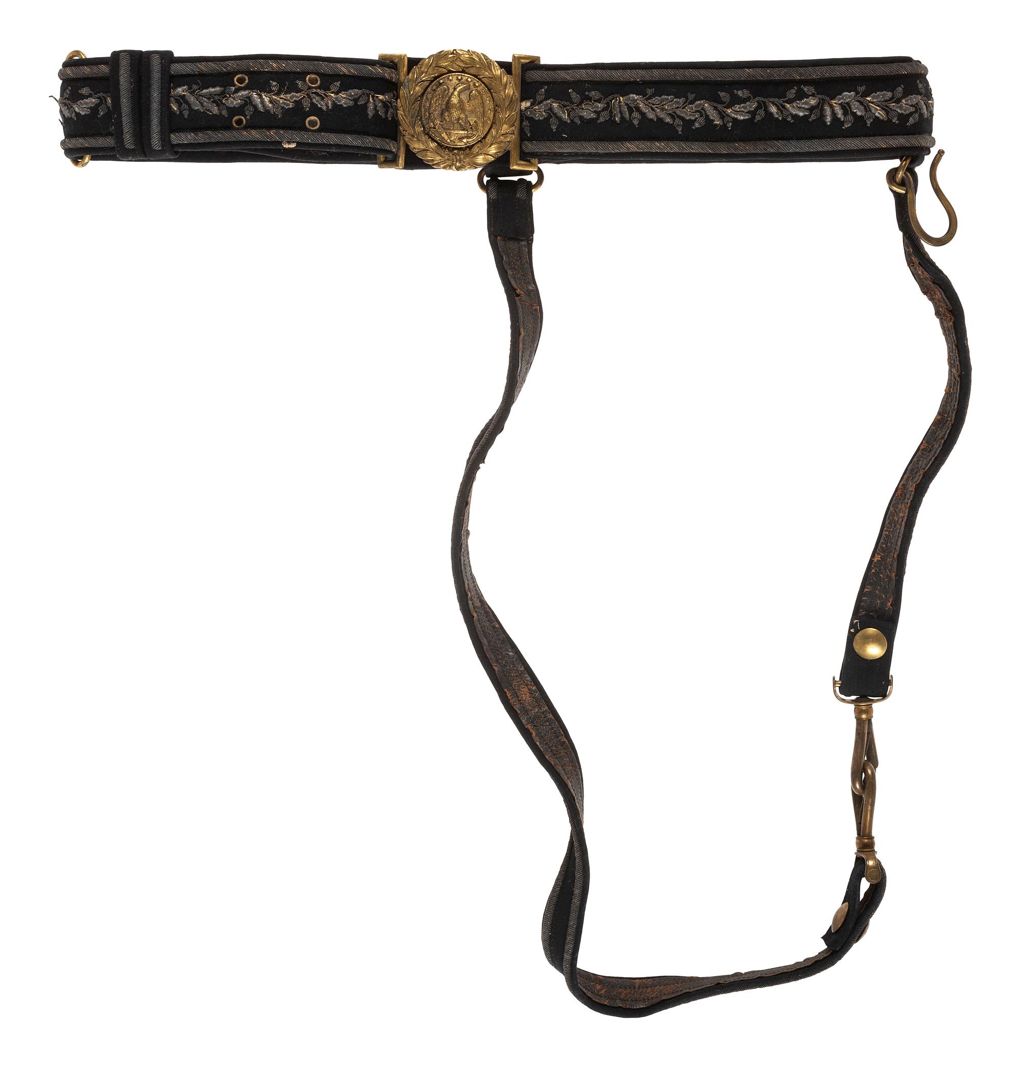 [CIVIL WAR]. USN officer's belt attributed to Captain O.S. Glisson.