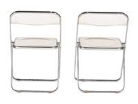 A Pair of Italian Lucite Folding Chairs
