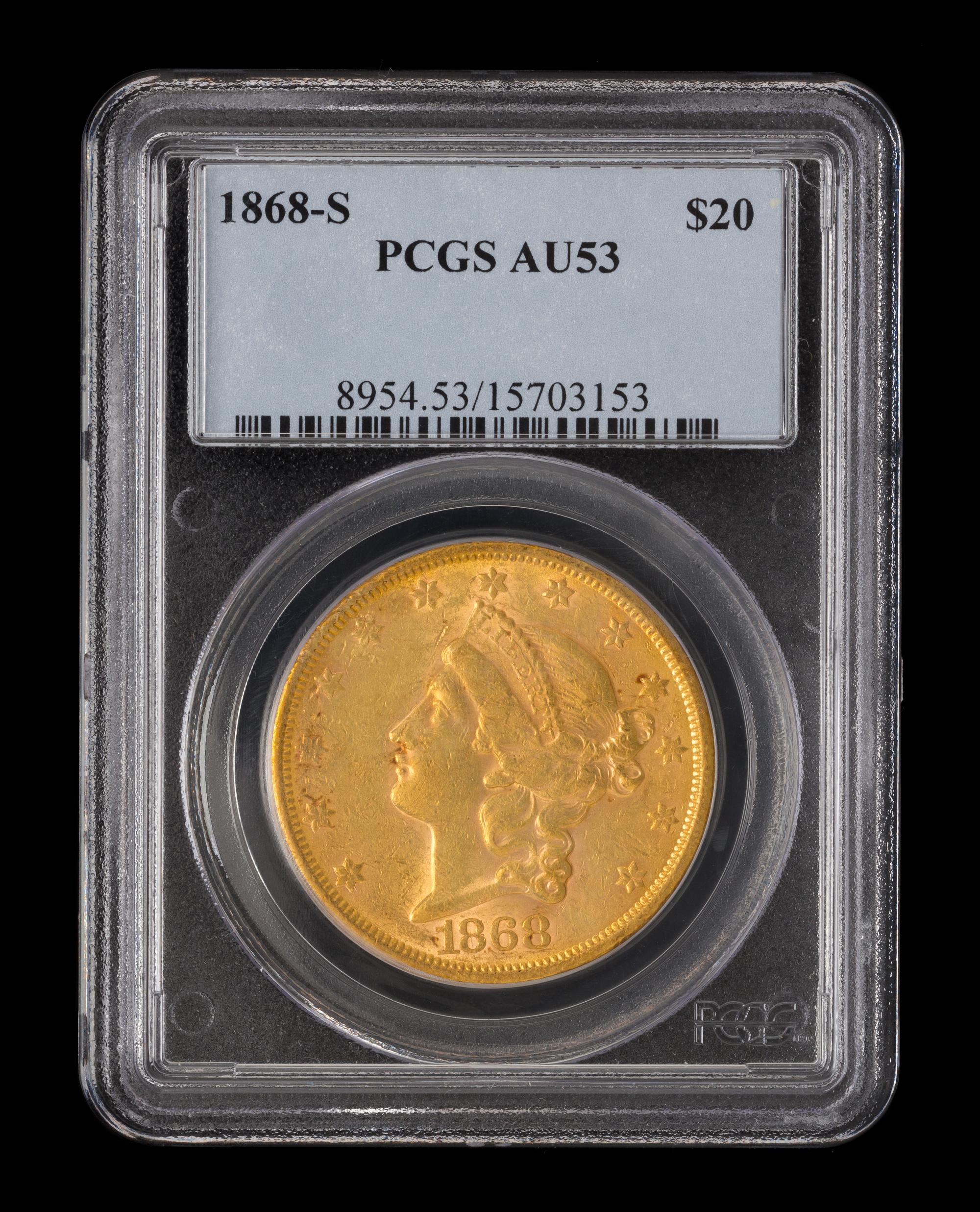 A United States 1868-S Liberty Head $20 Gold Coin