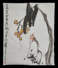 Ding Yanyong (1902-1978) 丁衍庸（1902-1978） 花鳥荔枝 一組四幅