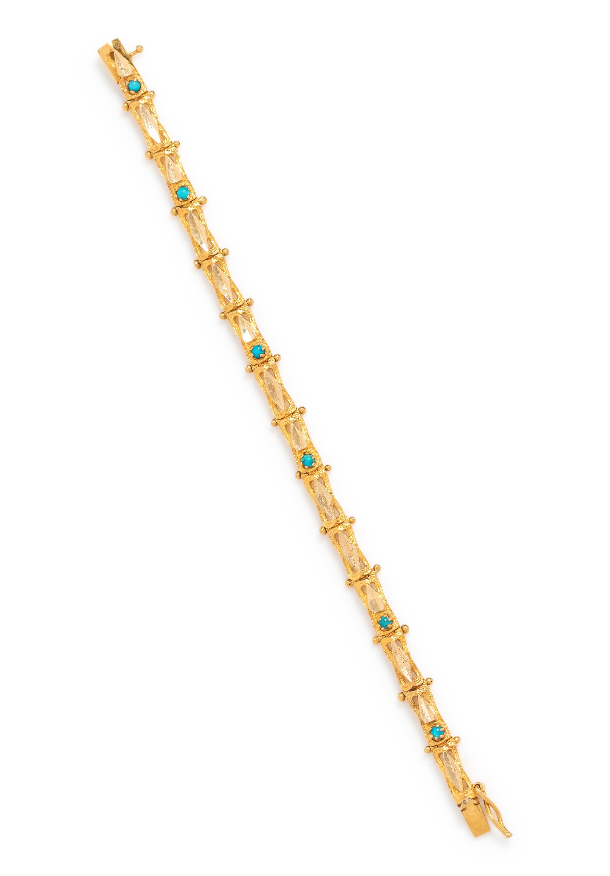 GOLD AND TURQUOISE BRACELET