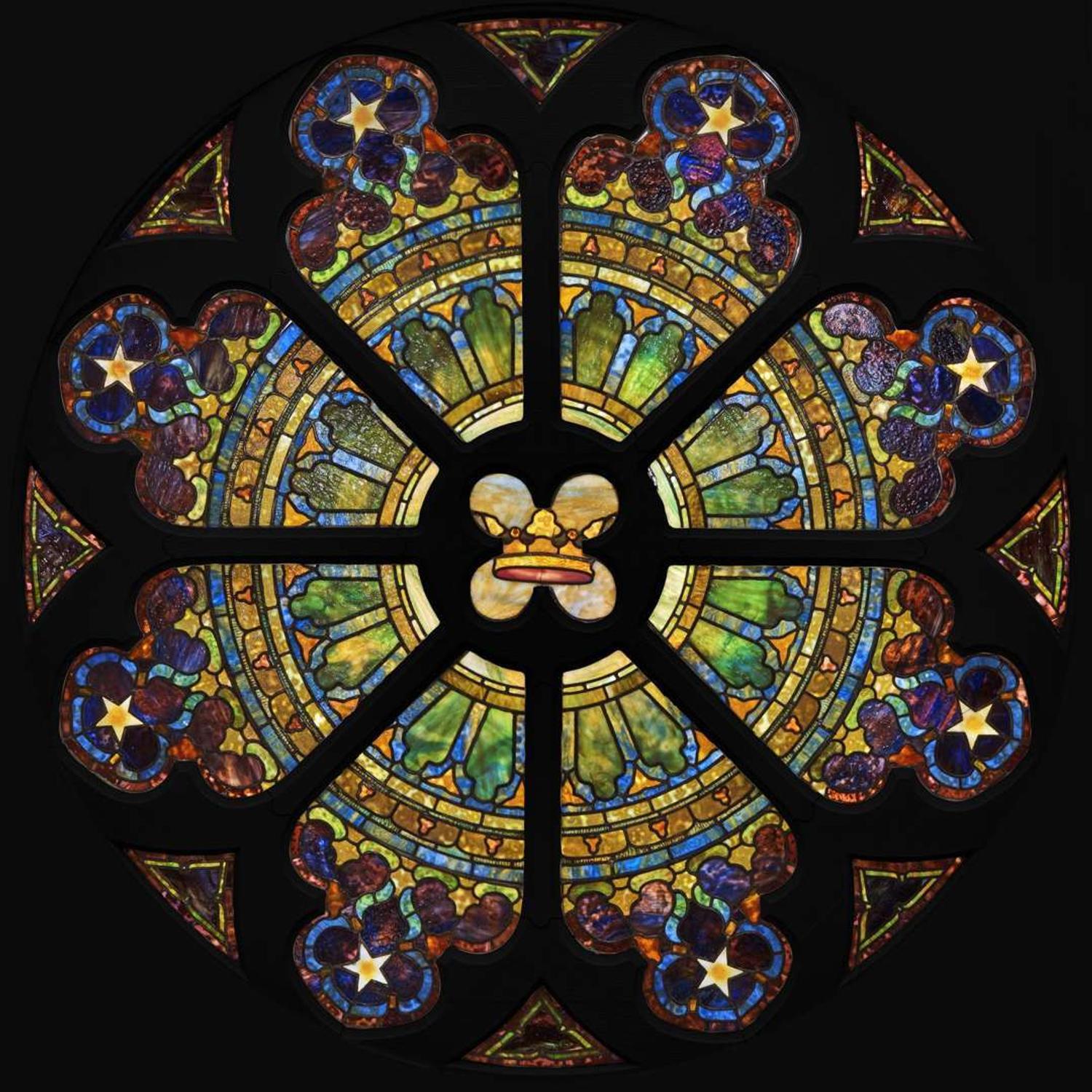 Tiffany Studios (American, active 1878-1932) Rose Window for St. Paul's Presbyterian, Philadelphia, Pennsylvania, circa 1905