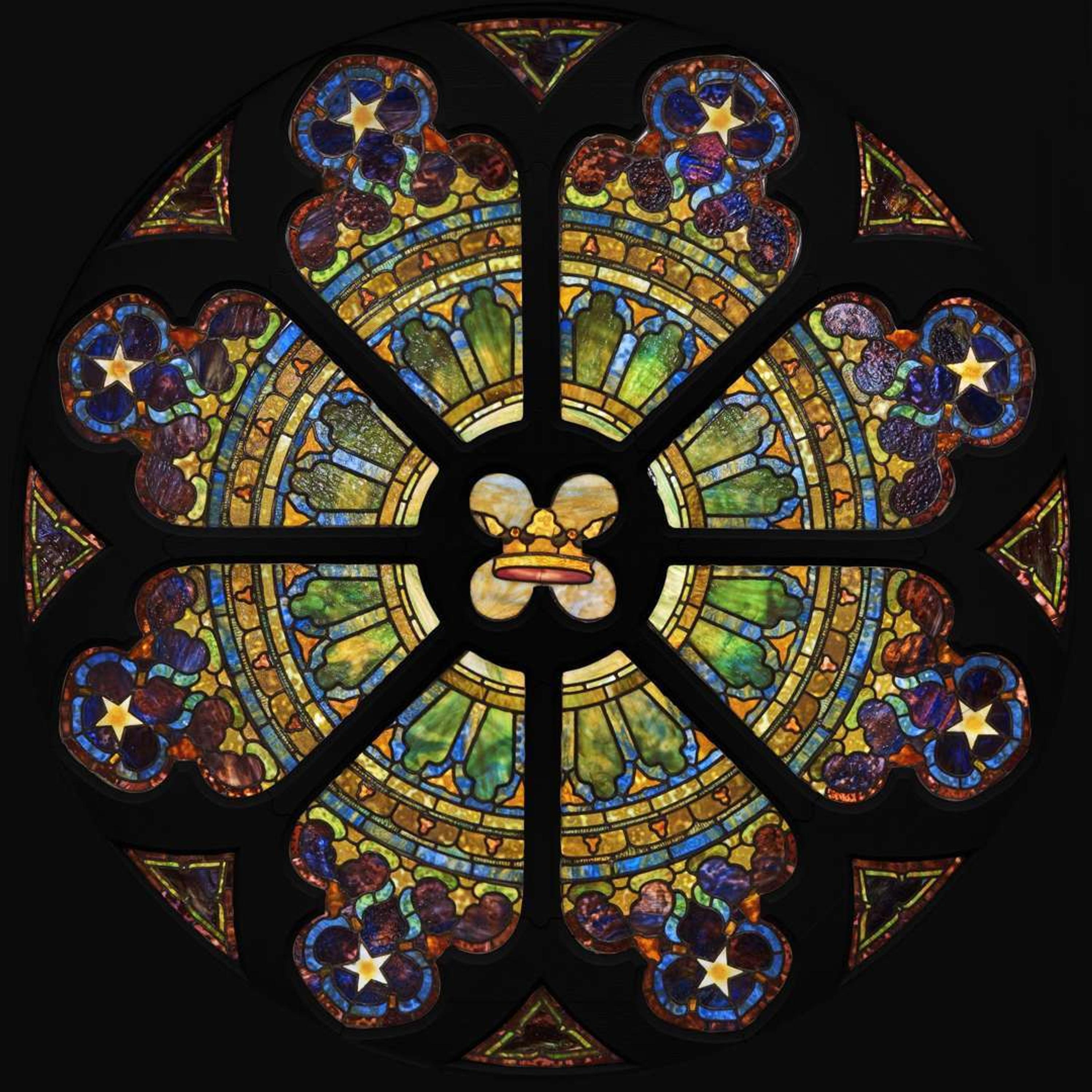 Tiffany Studios (American, active 1878-1932) Rose Window for St. Paul's Presbyterian, Philadelphia, Pennsylvania, circa 1905