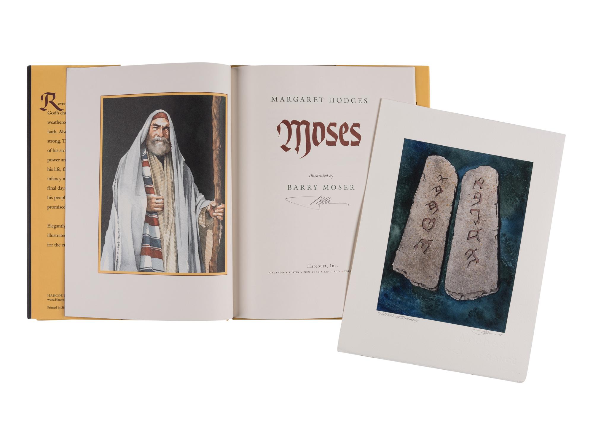 [MOSER, Barry, illustrator]. HODGES, Margaret (1911-2005). Moses . New York, Orlando, Austin, etc.: Harcourt, Inc., 2007.