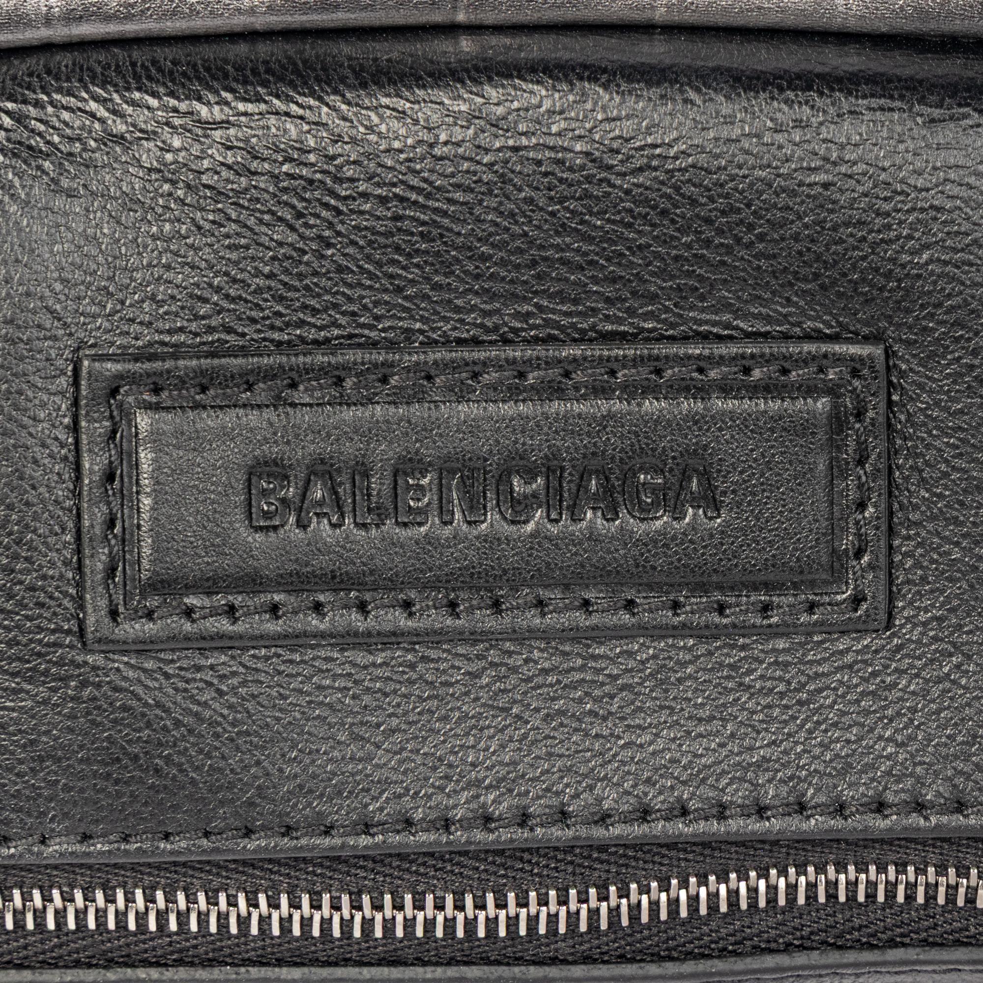 BALENCIAGA, FRAME BAG IN SILVER CROC-EMBOSSED LEATHER