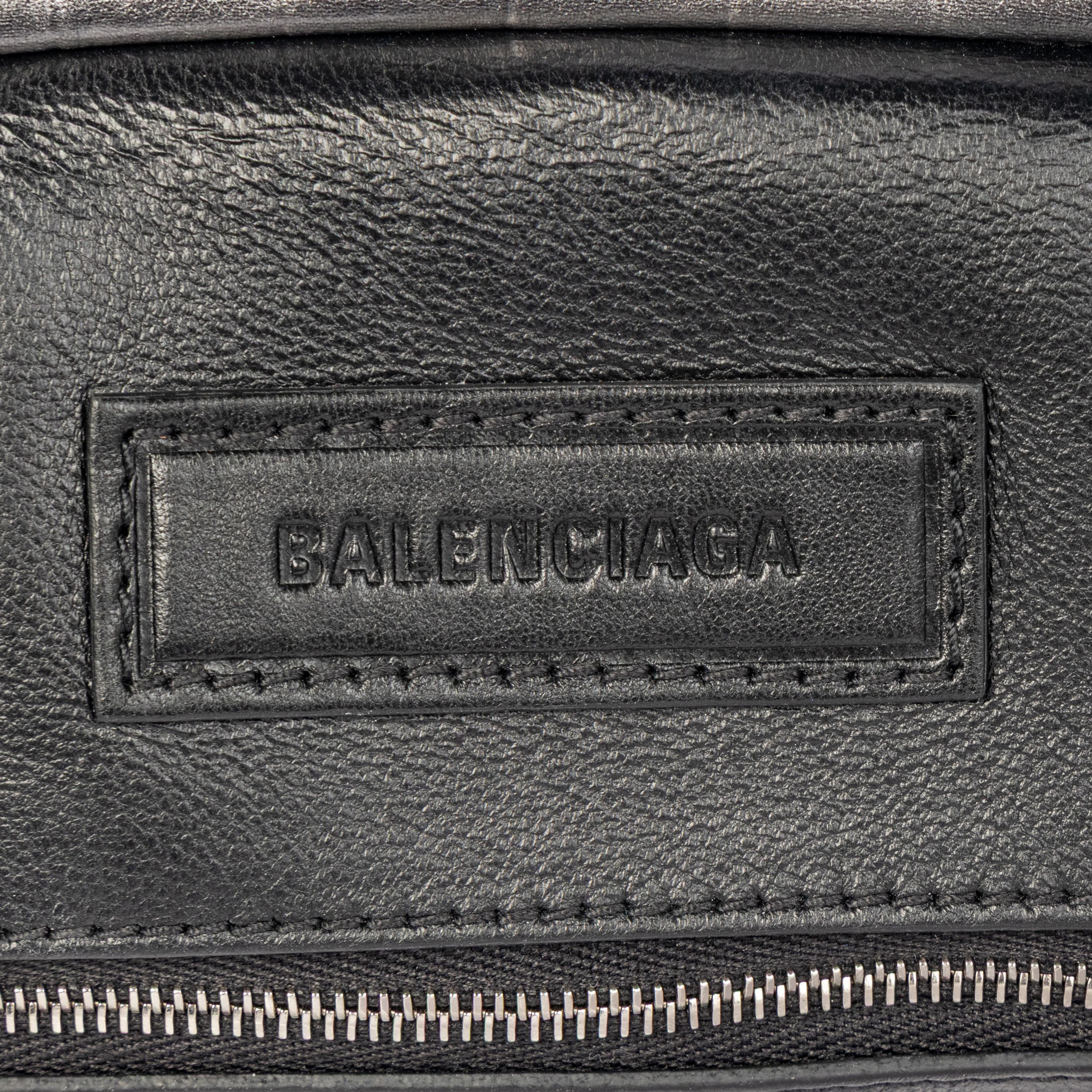 BALENCIAGA, FRAME BAG IN SILVER CROC-EMBOSSED LEATHER