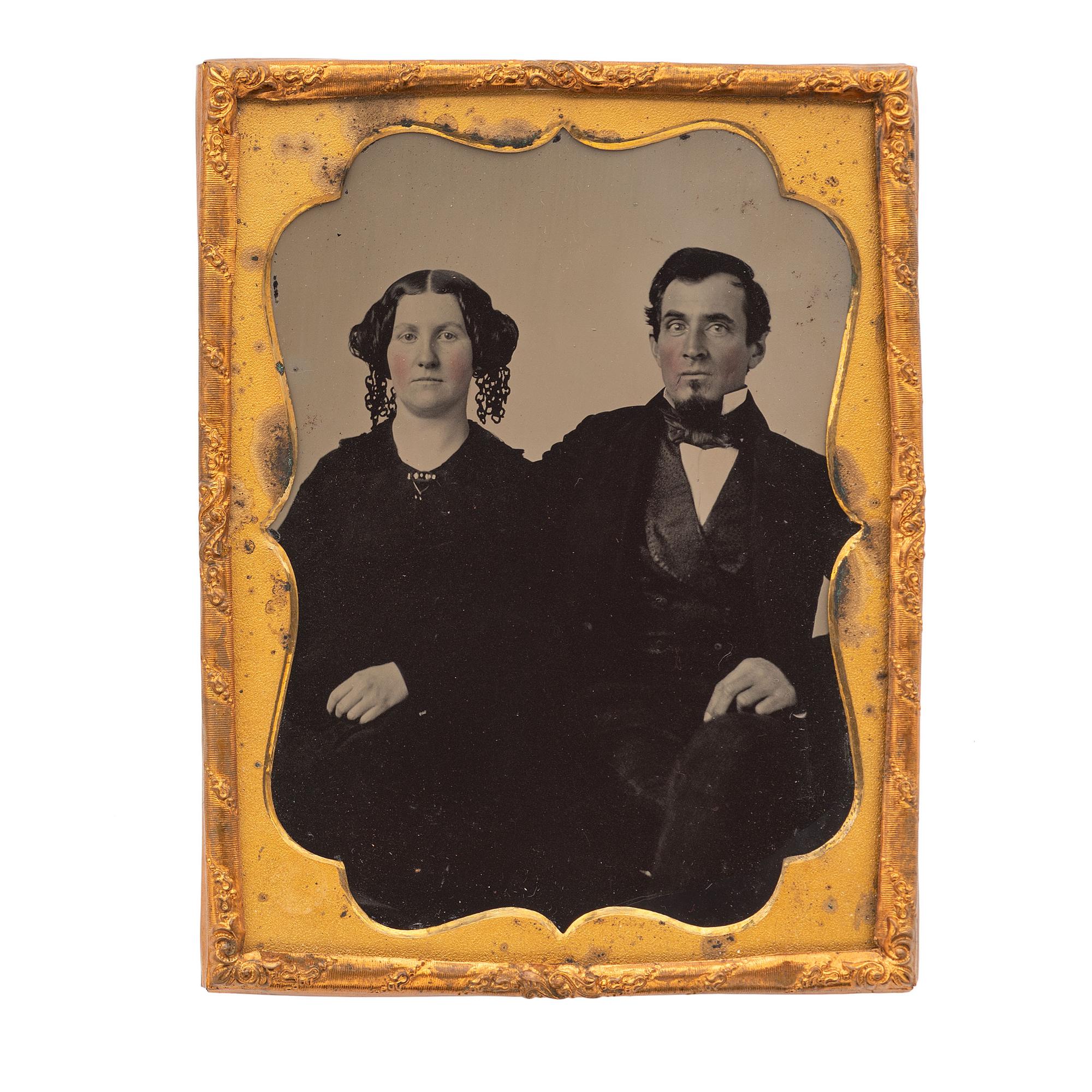 [EARLY PHOTOGRAPHY - PORTRAITURE]. A collection of daguerreotypes and ambrotypes of couples, including: