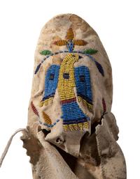 Santee Sioux Beaded Hide Moccasins, with Eagles