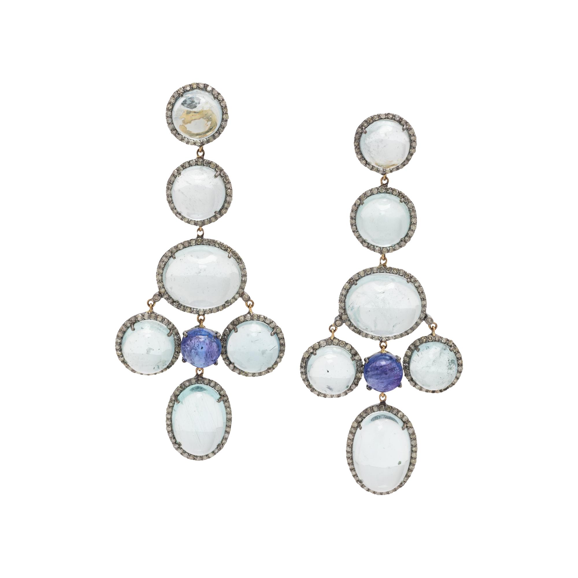 GEMSTONE AND DIAMOND EARRINGS