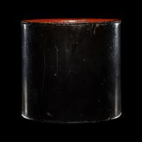 A Chinese Black and Red Lacquered Brushpot, Bitong, Wanli Mark 萬曆丙午（1606）款黑漆素面筆筒