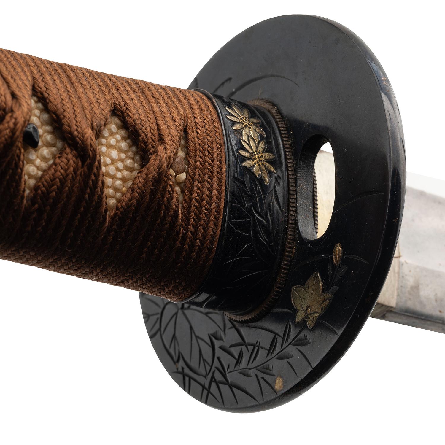 Pair of Japanese Swords with Matching Koshirae Including: Katana and Late Muromachi-Period Wakizashi Attributed to "Katsumitsu"