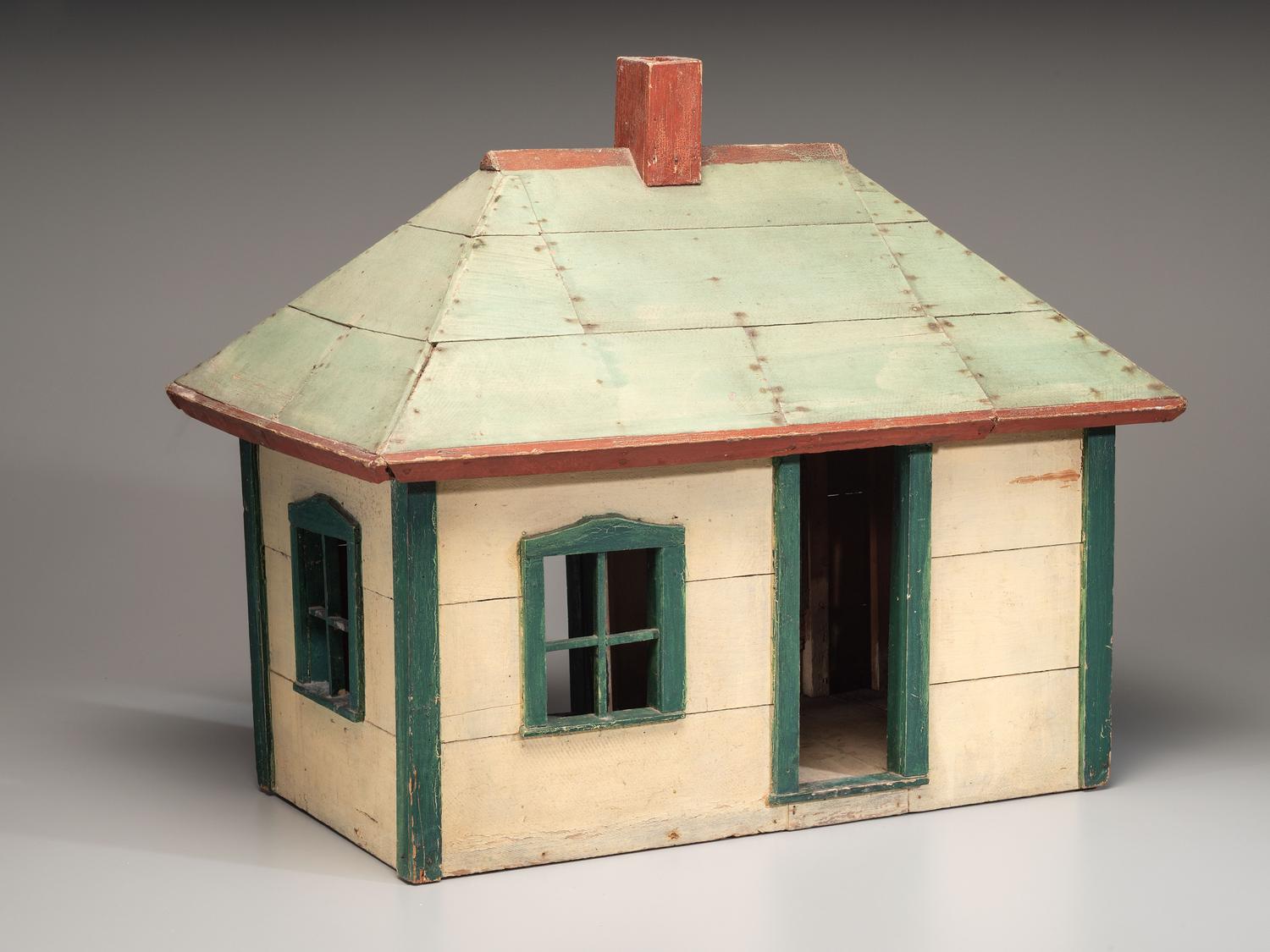 A Folk Art Painted Cheese Box House
