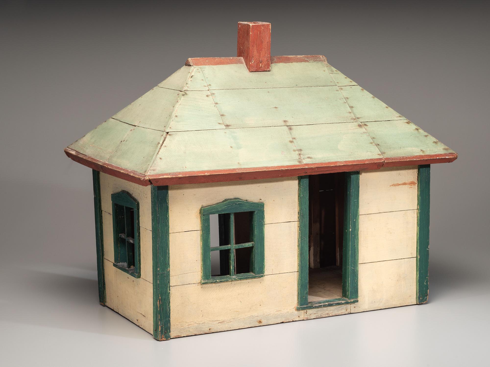 A Folk Art Painted Cheese Box House