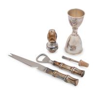 A Group of Four Tiffany & Co. Silver Bamboo Pattern Bar Articles
