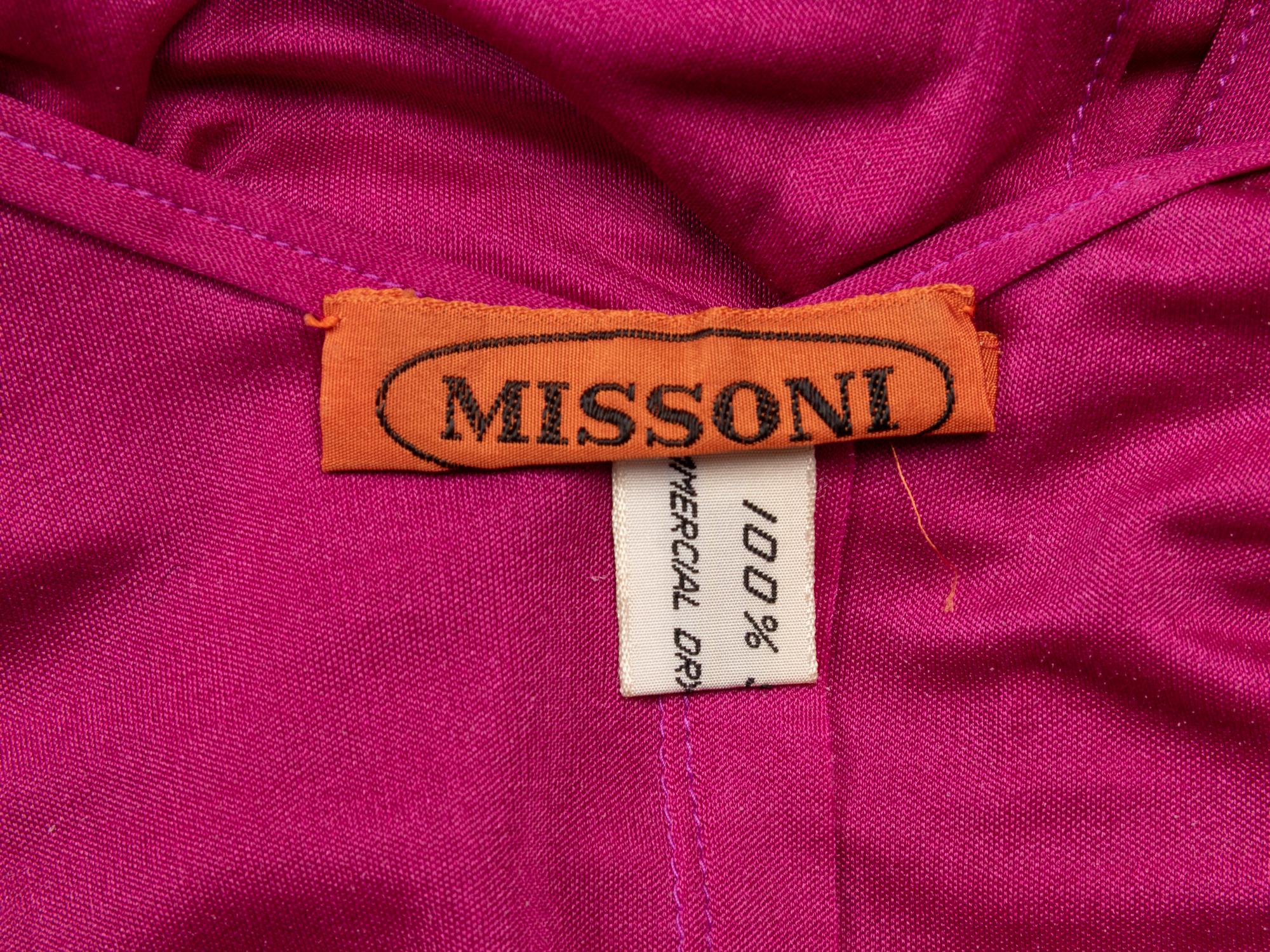 Missoni, Fuchsia Silk Jersey Gown, 1970s