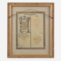 Carl Friedrich Seybold (active c. 1818-1843) Fraktur: Family Register for the Hertzler Family of Lancaster Township, Lancaster County, PA, circa 1843
