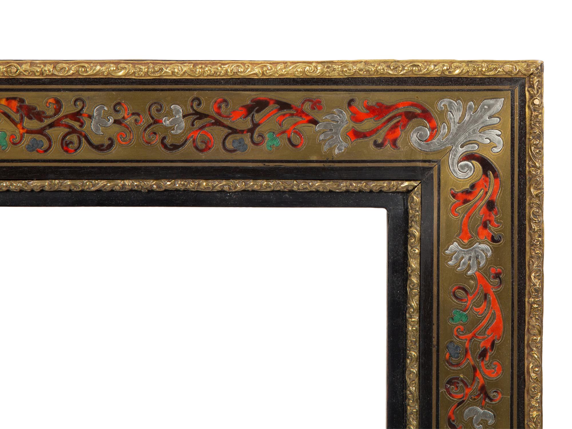 A French Boulle Inlaid Brass Picture Frame