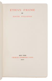 WHARTON, Edith (1862-1937). Ethan Frome . New York: Charles Scribner's Sons, 1911.