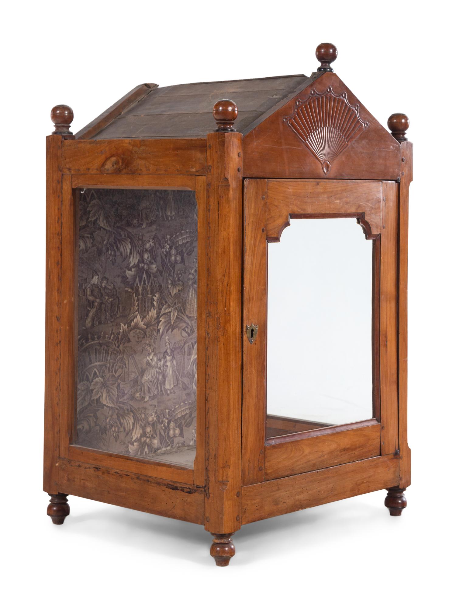 A Provincial Fruitwood Table Vitrine