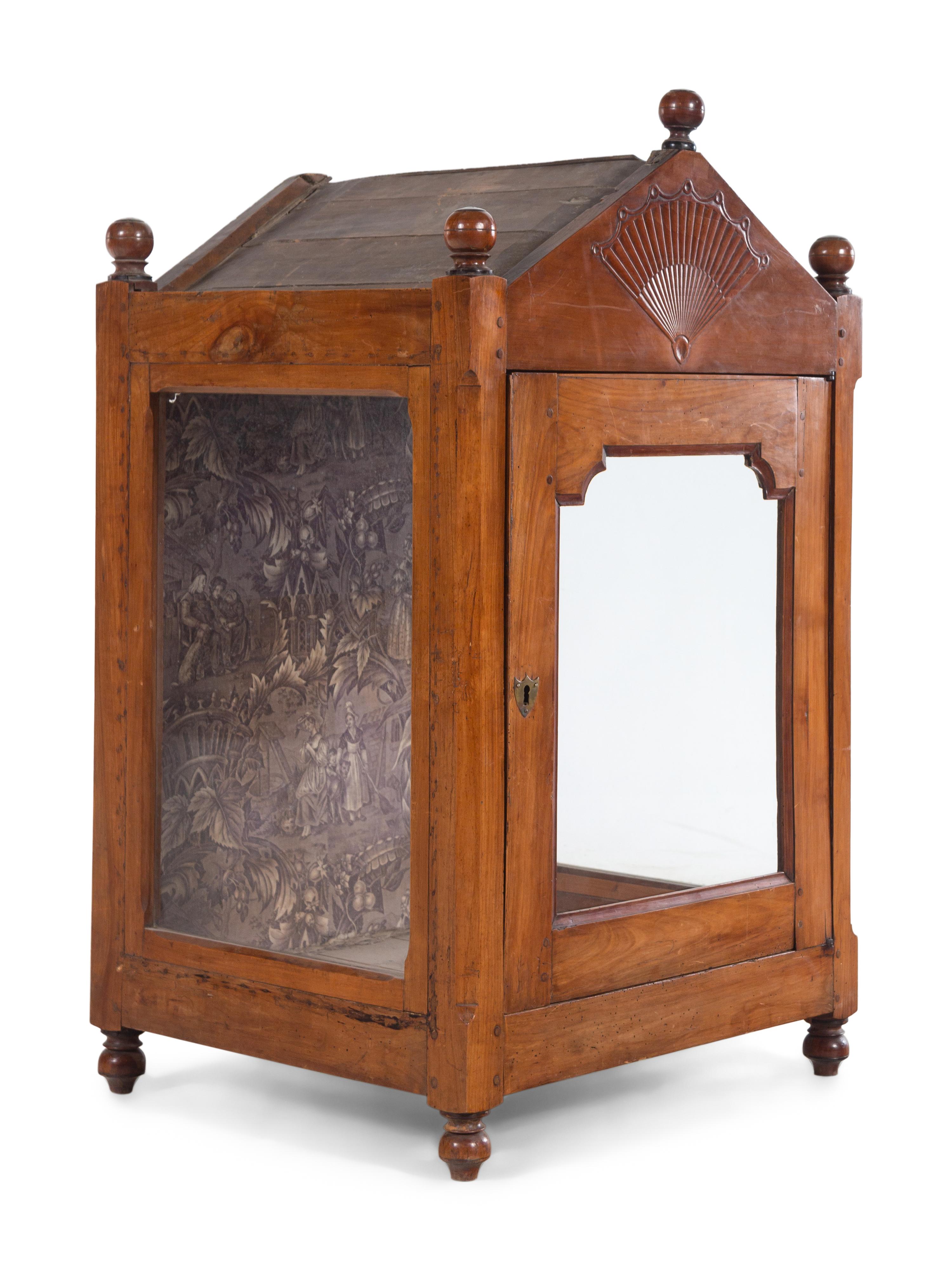 A Provincial Fruitwood Table Vitrine