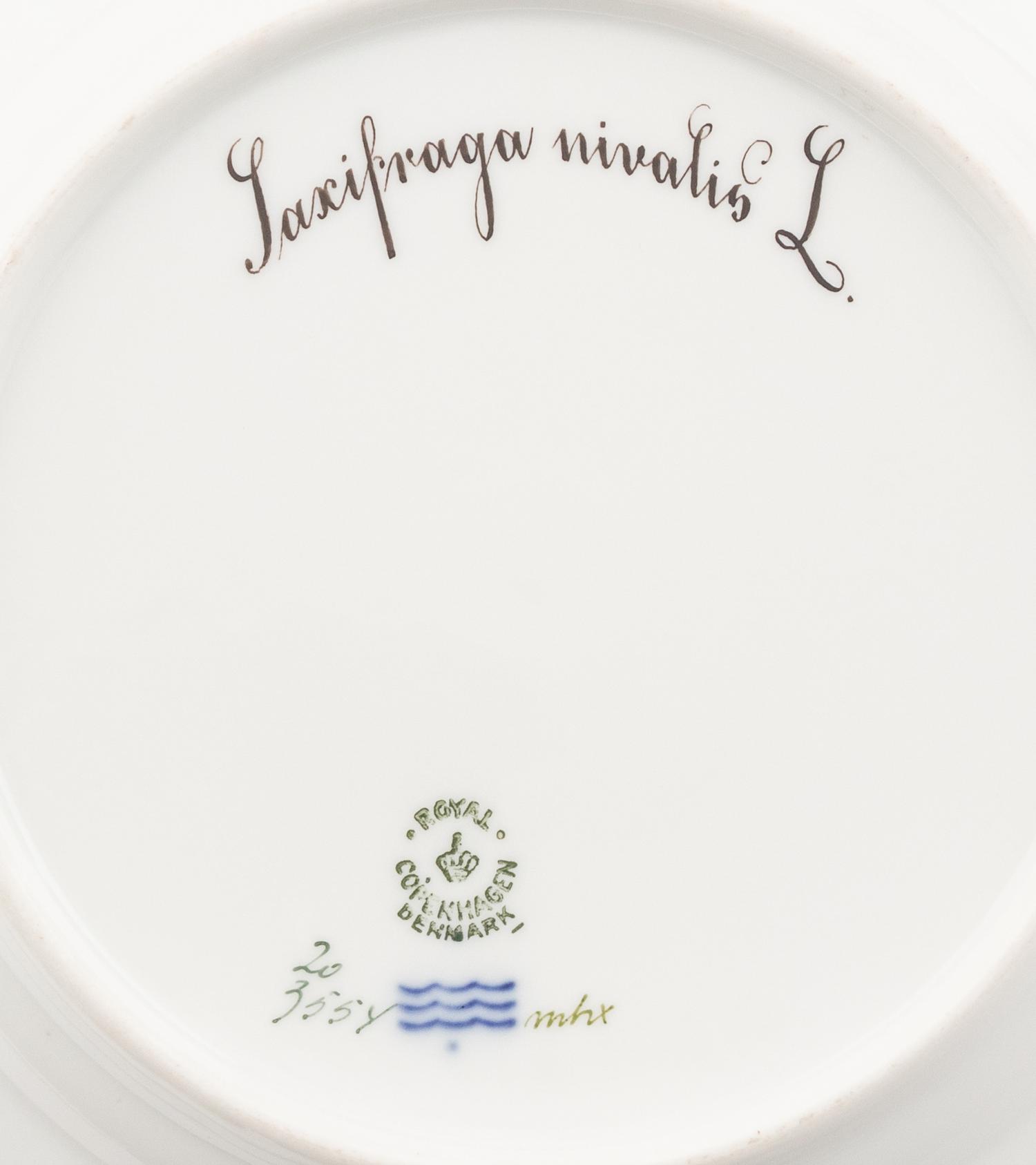 A Set of Eight Royal Copenhagen Flora Danica Reticulated Porcelain Salad Plates