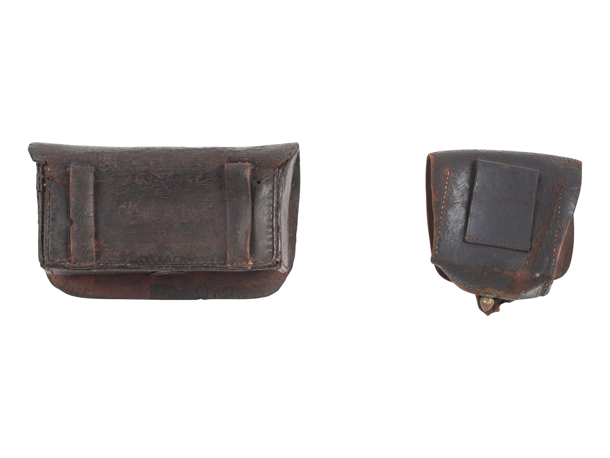 [CIVIL WAR]. 19th century cartridge box and cap box.