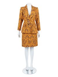 Yves Saint Laurent Two-Piece Jacquard Skirt Suit, 1980s