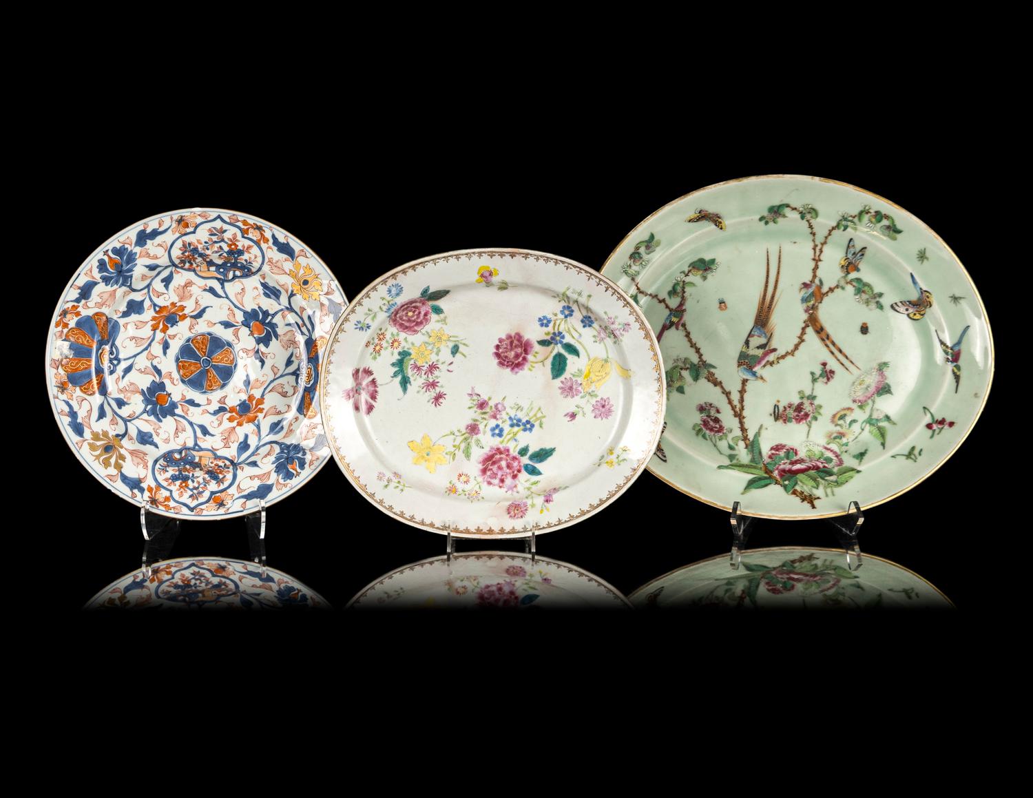 Three Chinese Export Porcelain Plates
