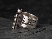 Sterling Silver Maskette Ring, 1990