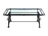 A Wrought Iron and Glass Low Table