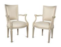 A Pair of Italian Directoire Style Painted Armchairs — Late 19th Century
