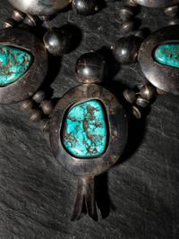 Large Navajo Sterling Silver and Turquoise Statement Necklace