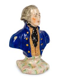 A Staffordshire Pottery Bust of George Washington