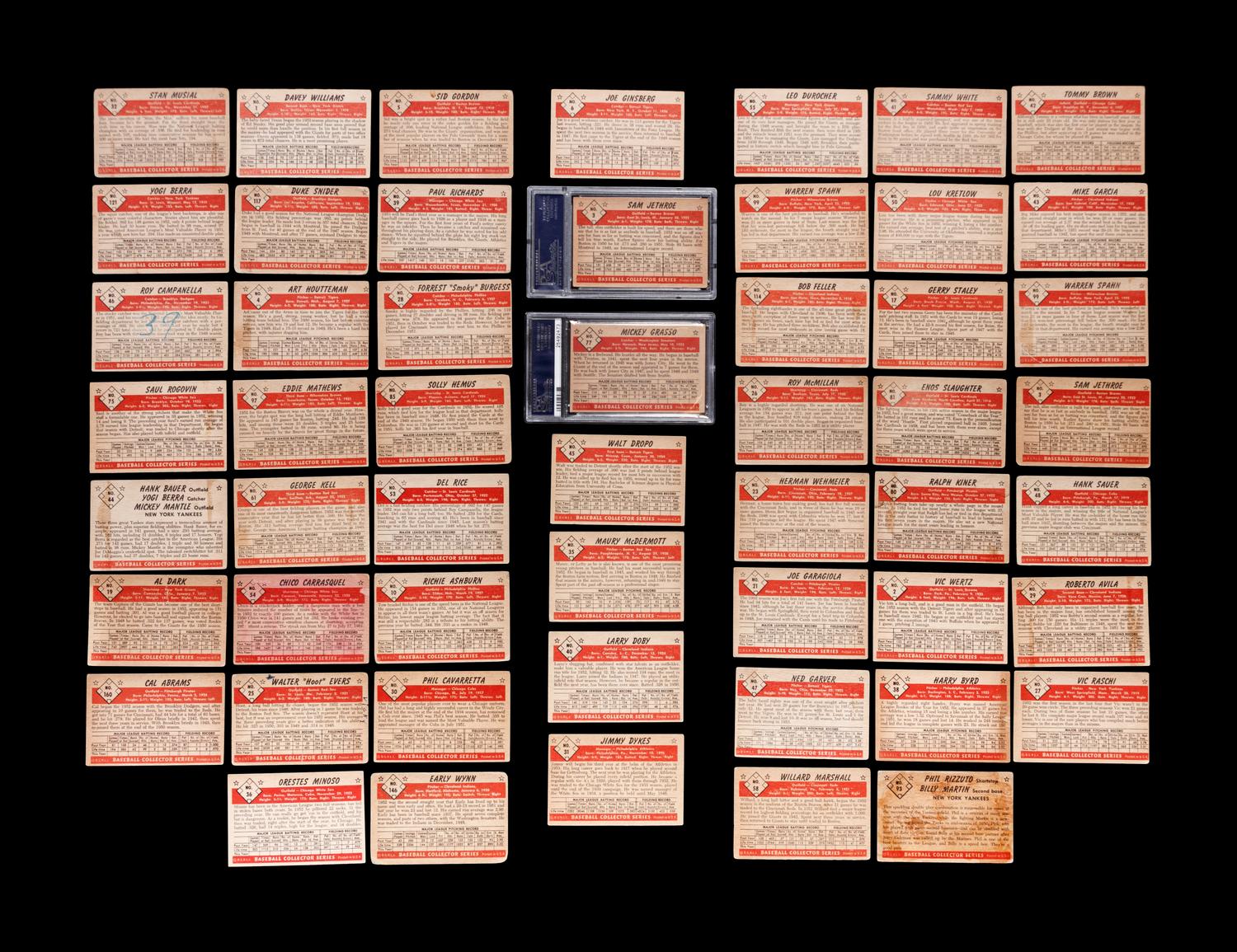 A Group of 53 1953 Bowman Color Baseball Cards Including Hall of Famers and Rookies,