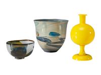 Three Art Glass Vessels