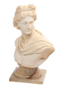 A Continental Marble Bust Height 13 inches.