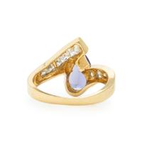 Tanzanite, Diamond, and Yellow Gold Ring and Enhancer Pendant